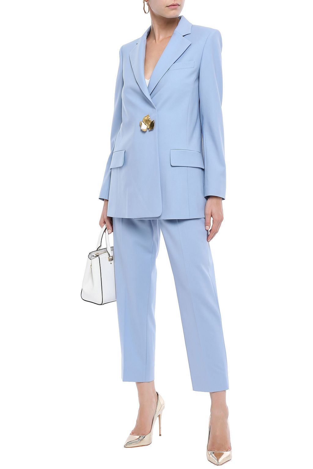 OSCAR DE LA RENTA Embellished stretch-wool twill blazer