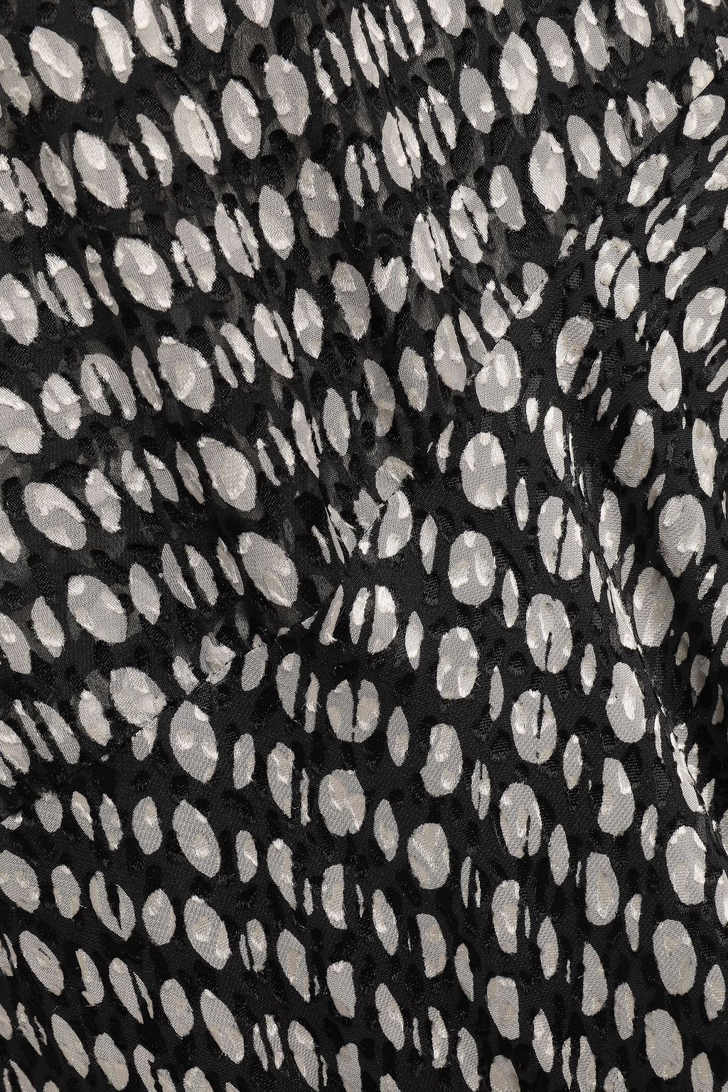 THEORY Pussy-bow polka-dot fil coupé chiffon midi dress