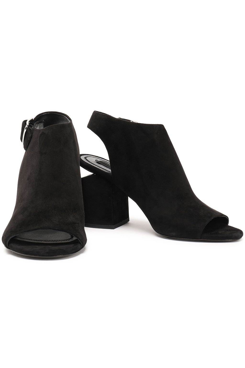 ALEXANDER WANG Cutout metallic-trimmed suede sandals