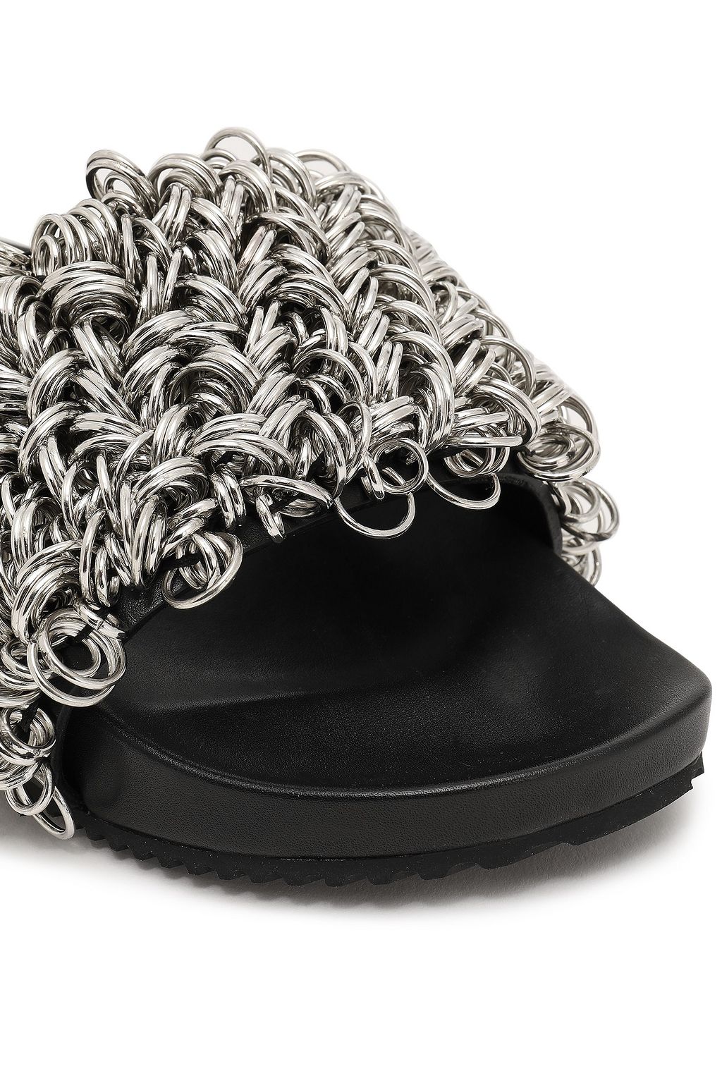 ALEXANDER WANG Suki ring-embellished leather slides