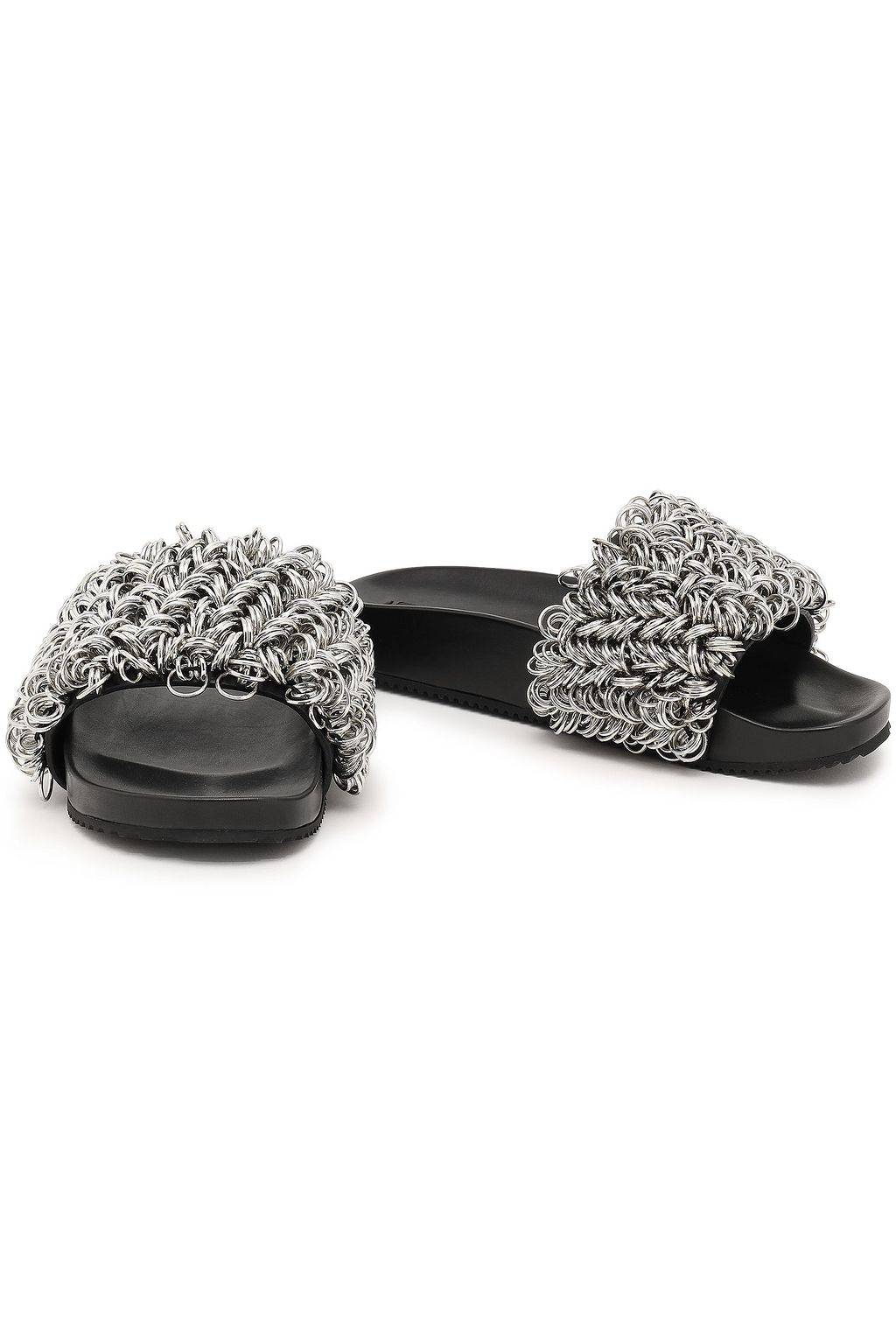 ALEXANDER WANG Suki ring-embellished leather slides
