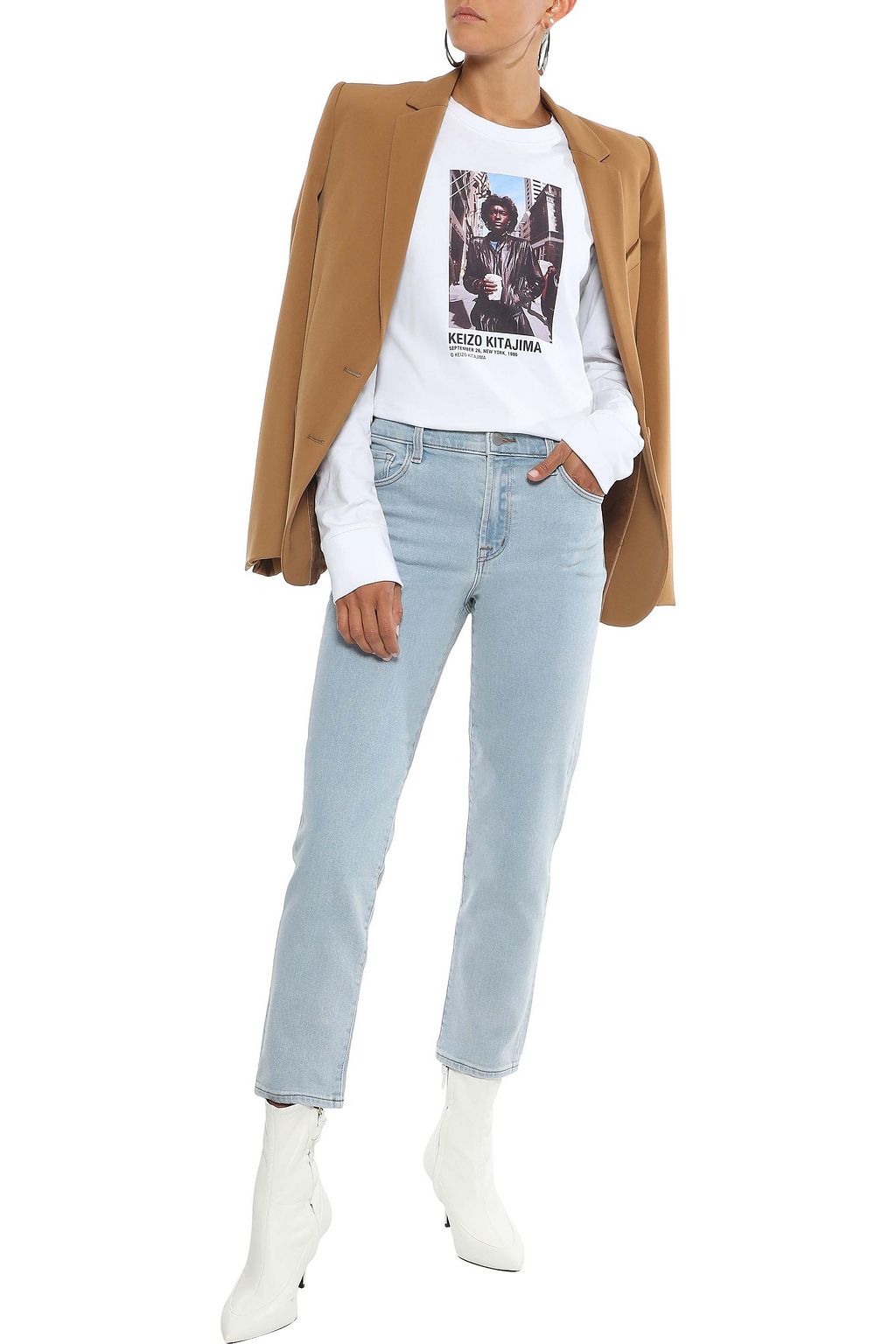 J BRAND Ruby cropped faded high-rise slim-leg jeans