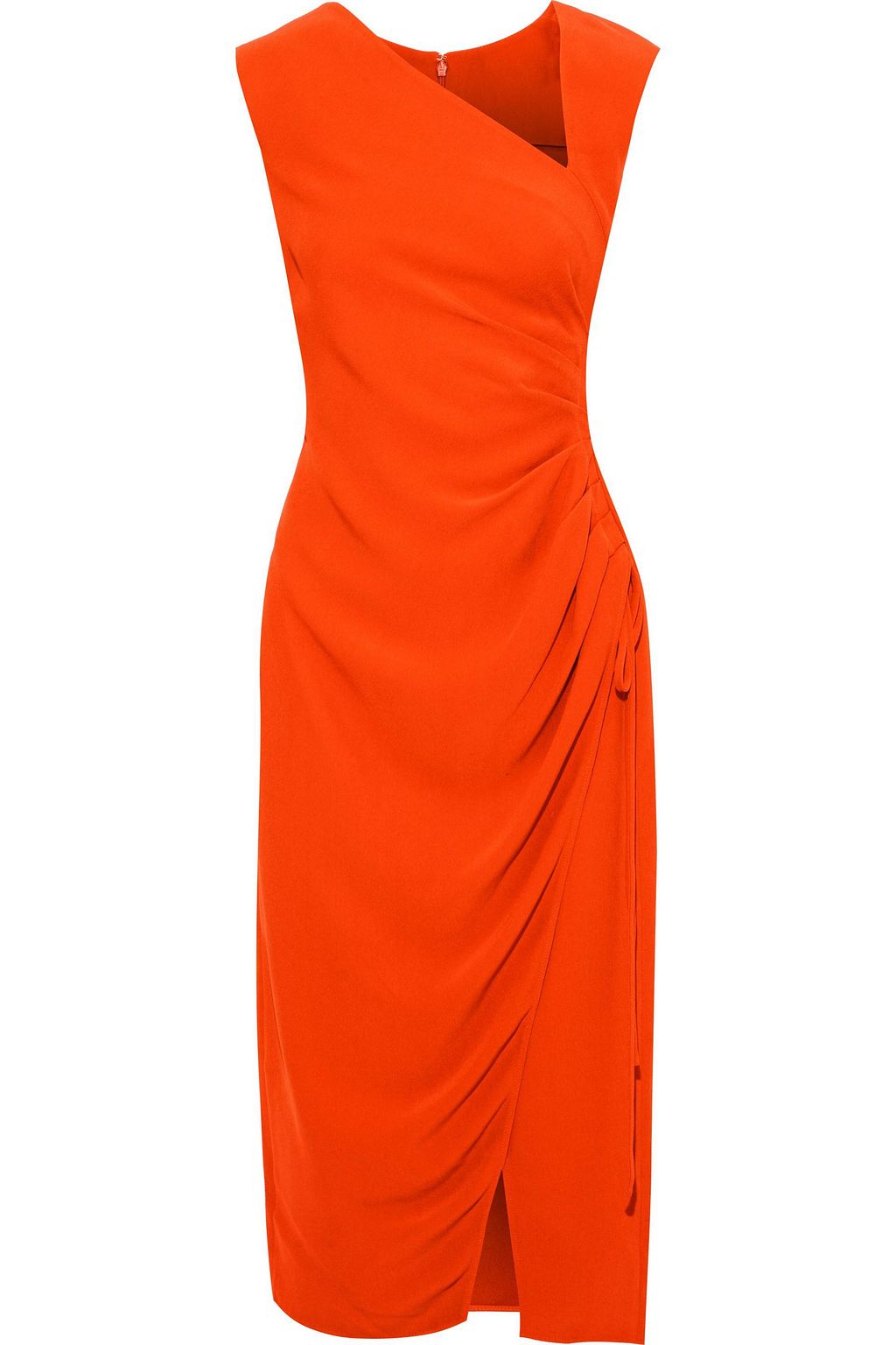 bright orange midi dress