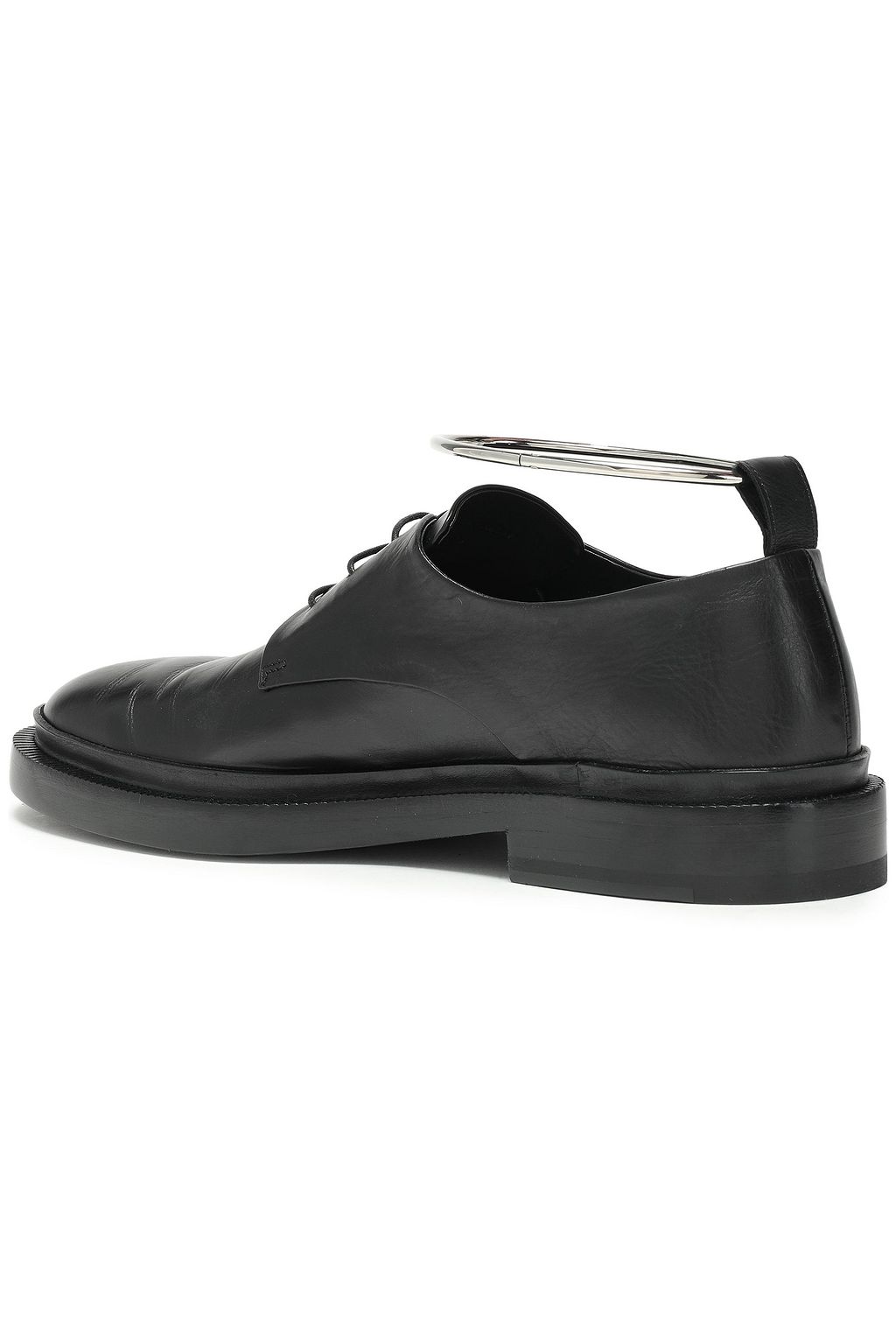 JIL SANDER Appliquéd glossed-leather brogues