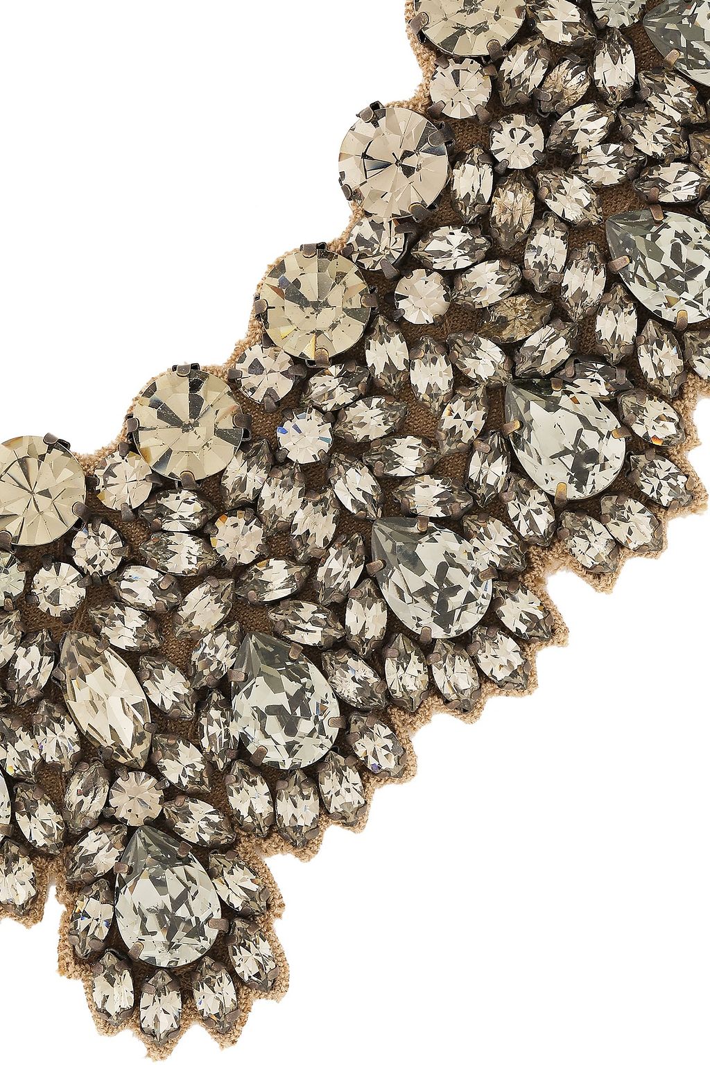 VALENTINO GARAVANI Silver-tone, satin and crystal necklace