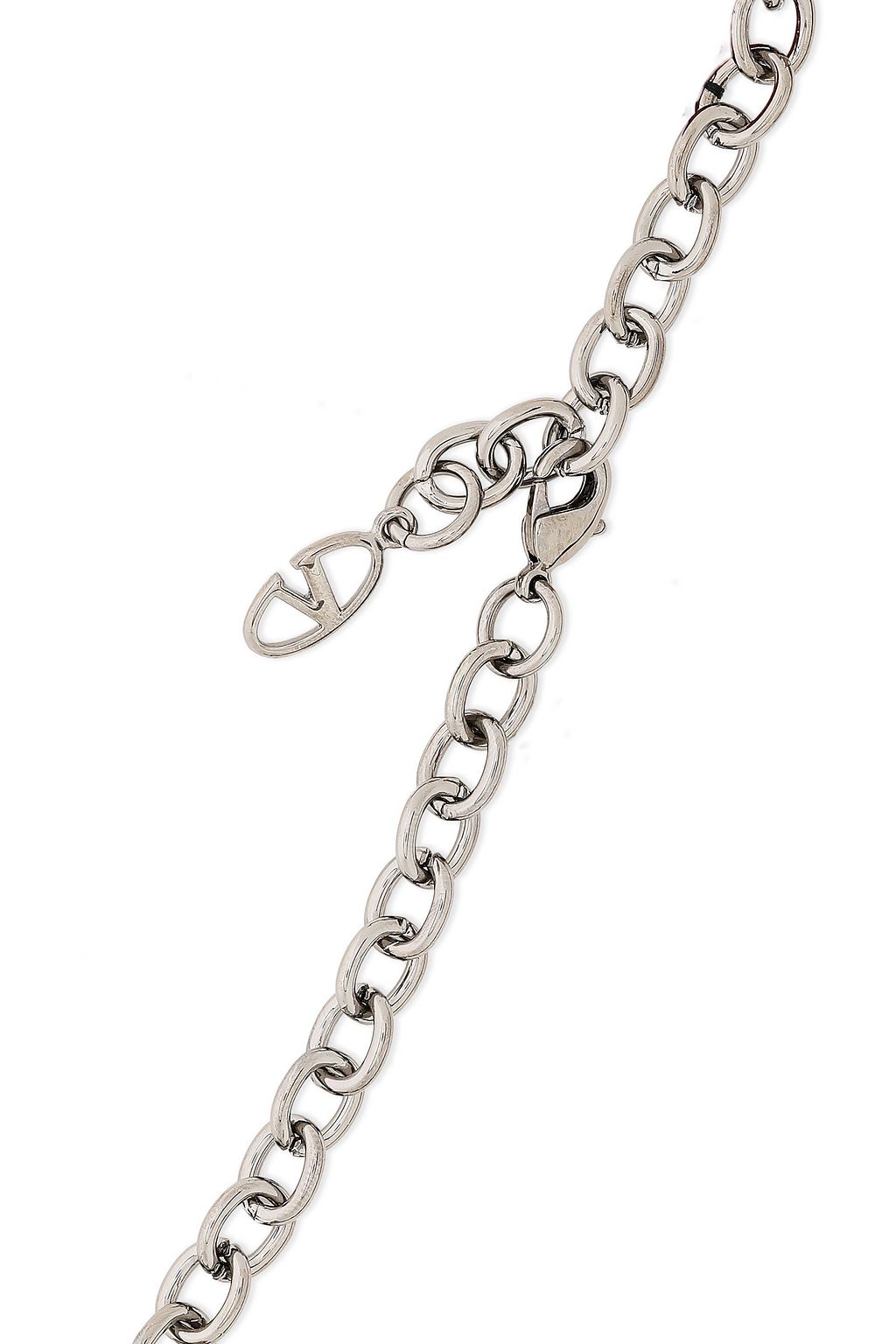 VALENTINO GARAVANI Silver-tone, satin and crystal necklace