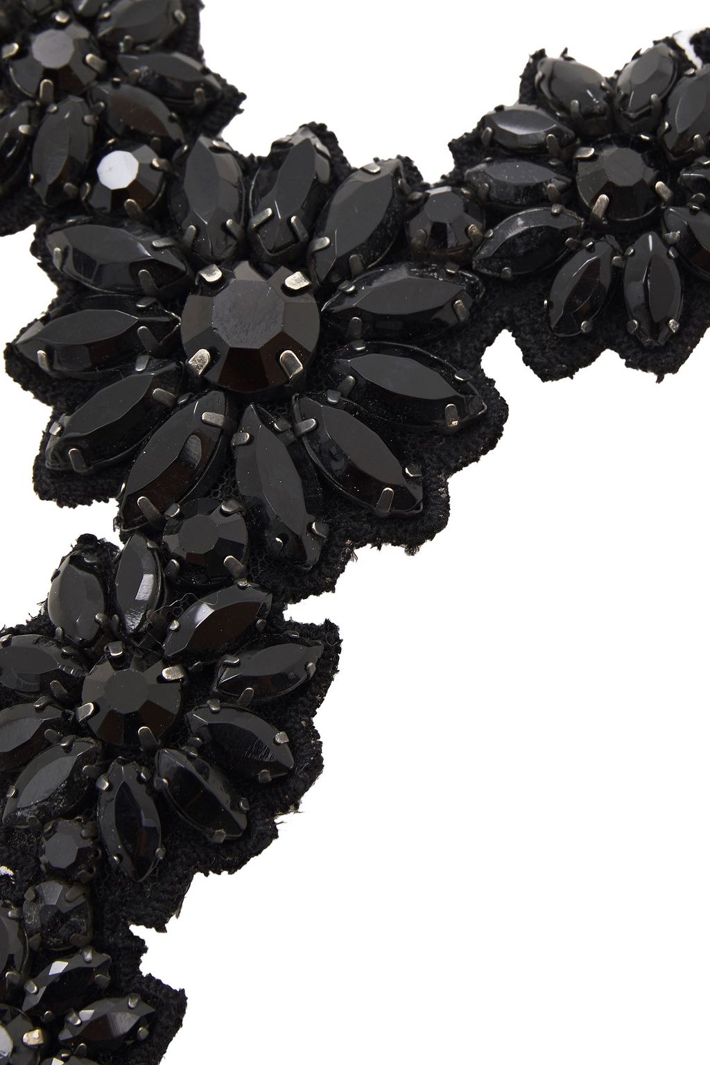 VALENTINO GARAVANI Silver-tone, crystal and satin necklace
