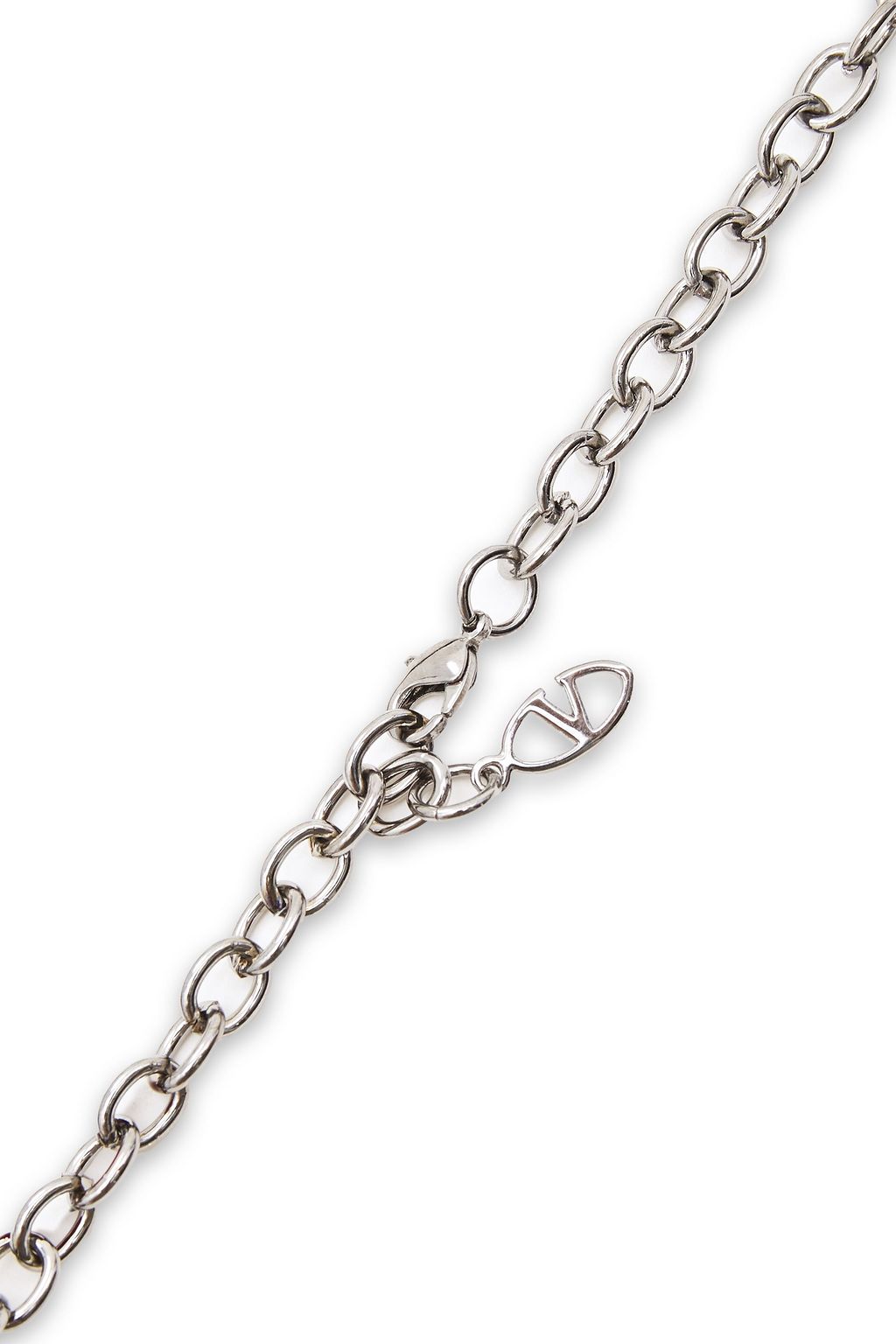 VALENTINO GARAVANI Silver-tone, crystal and satin necklace