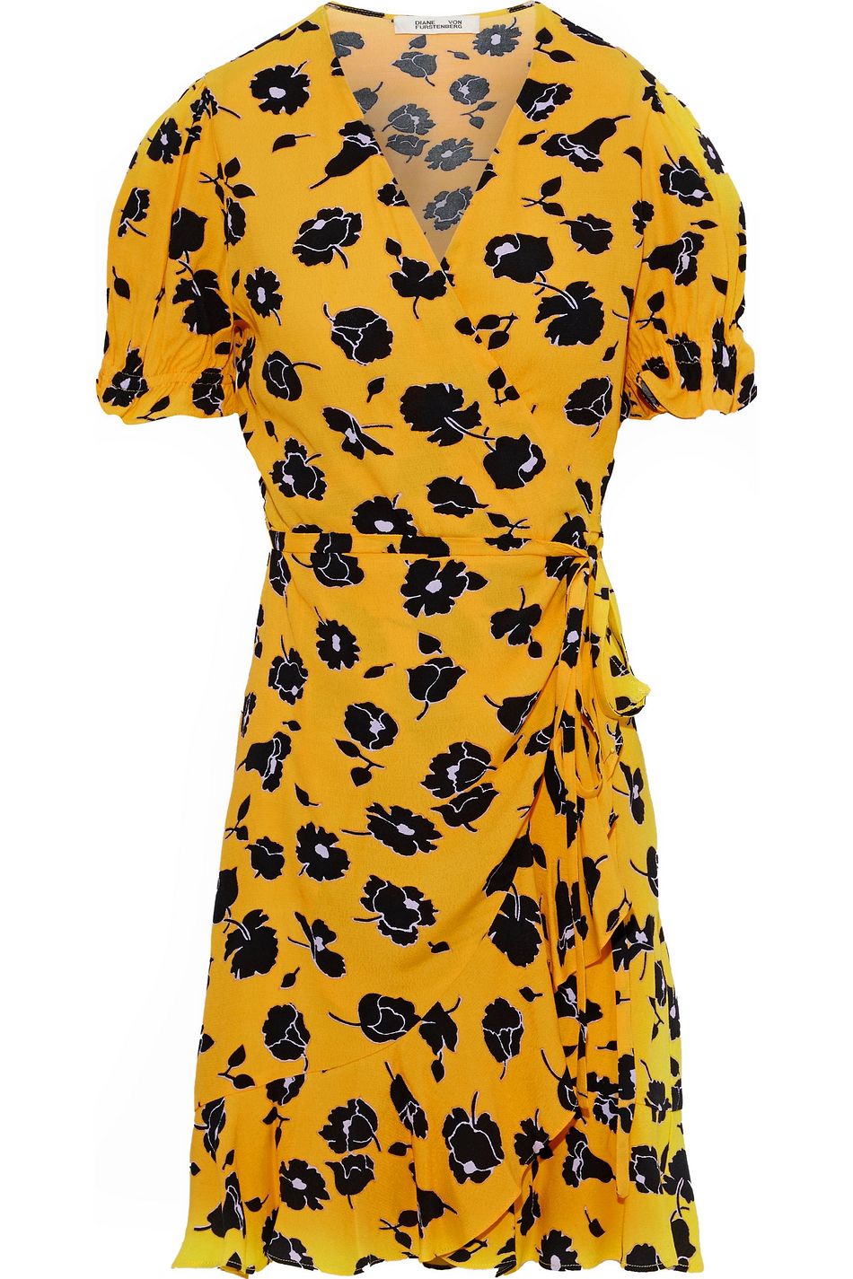 diane von furstenberg yellow wrap dress