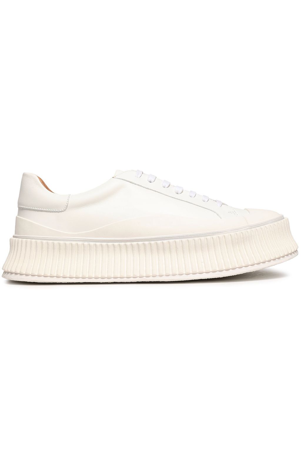 platform white leather sneakers