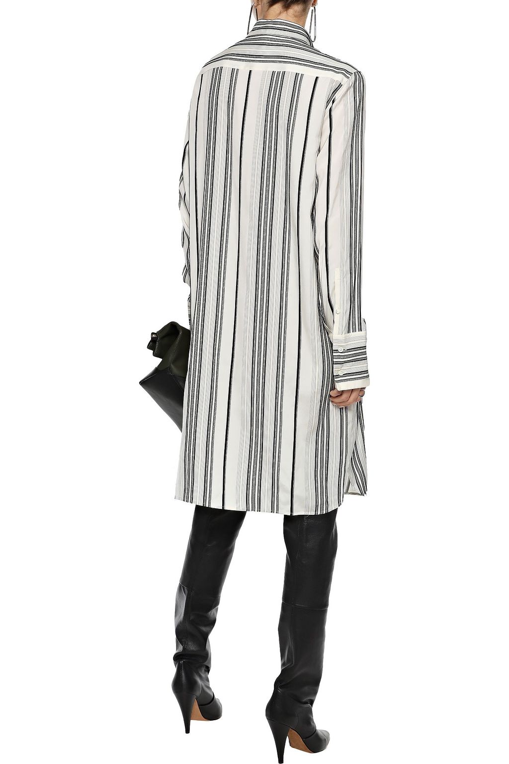 JIL SANDER Striped silk-poplin shirt dress