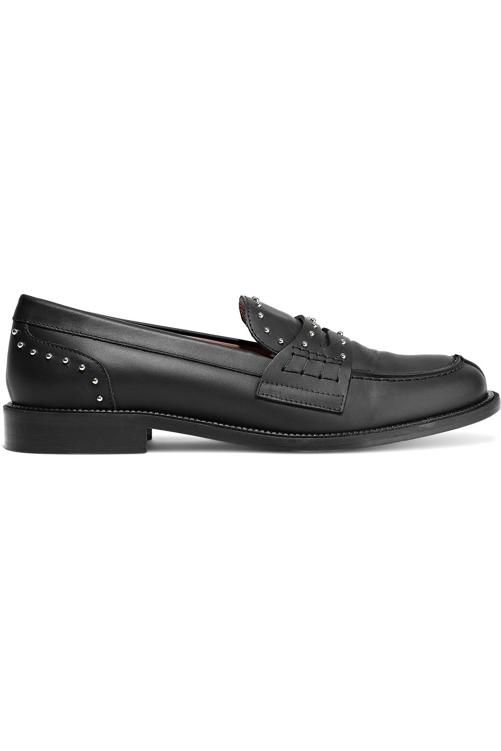 black studded loafers