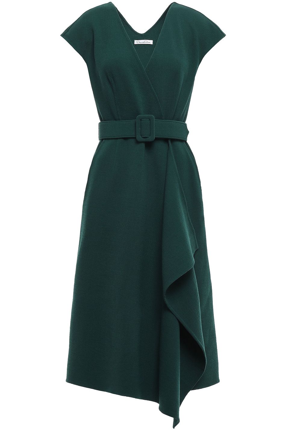 Dark Green Asymmetric Belted Wool Blend Wrap Dress Up To 70 Asymmetric Belted Wool Blend Wrap Dress