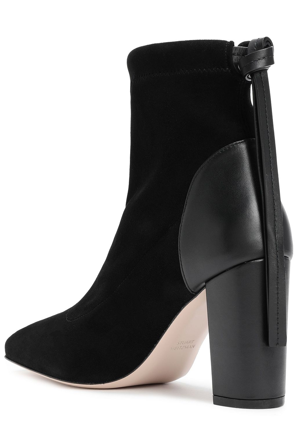 STUART WEITZMAN Leather-paneled suede ankle boots
