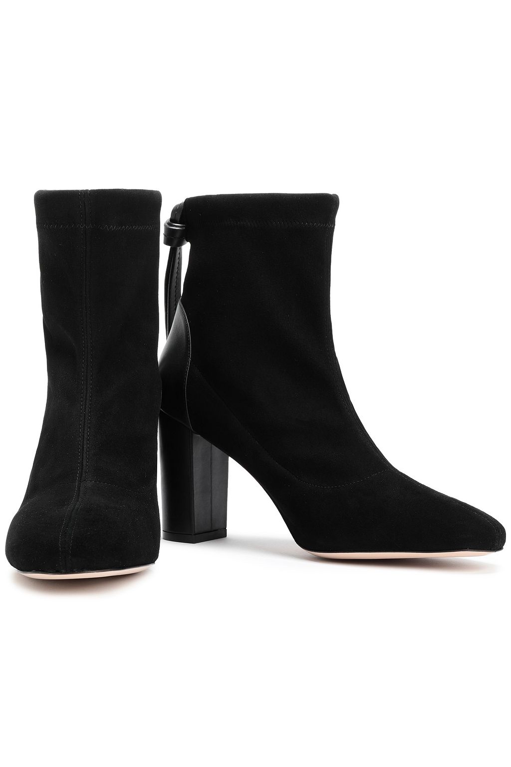 STUART WEITZMAN Leather-paneled suede ankle boots