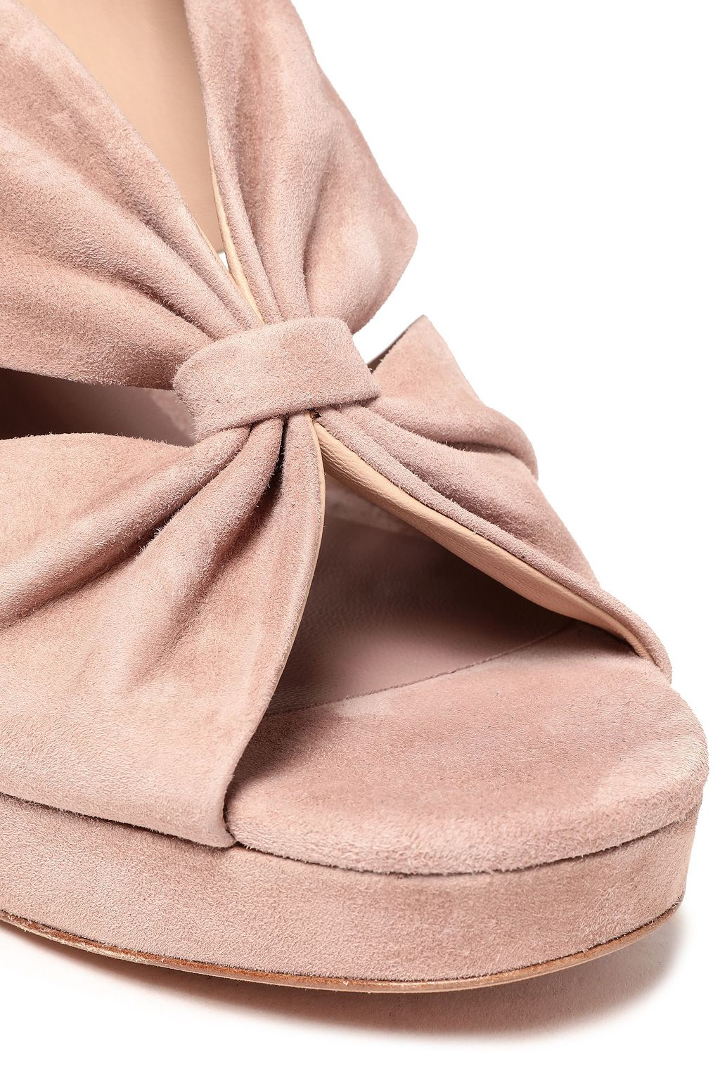 DIANE VON FURSTENBERG Heidi knotted suede platform slingback sandals