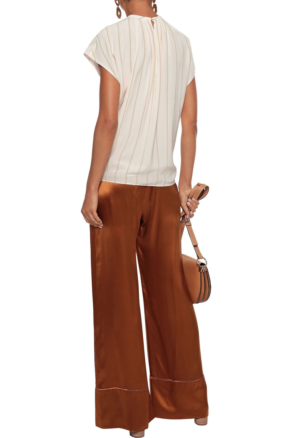 JOIE Tyanna gathered striped voile top