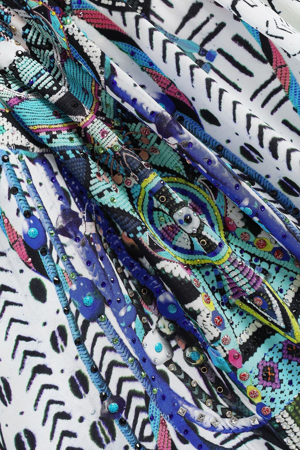 CAMILLA Embellished printed silk crepe de chine maxi dress