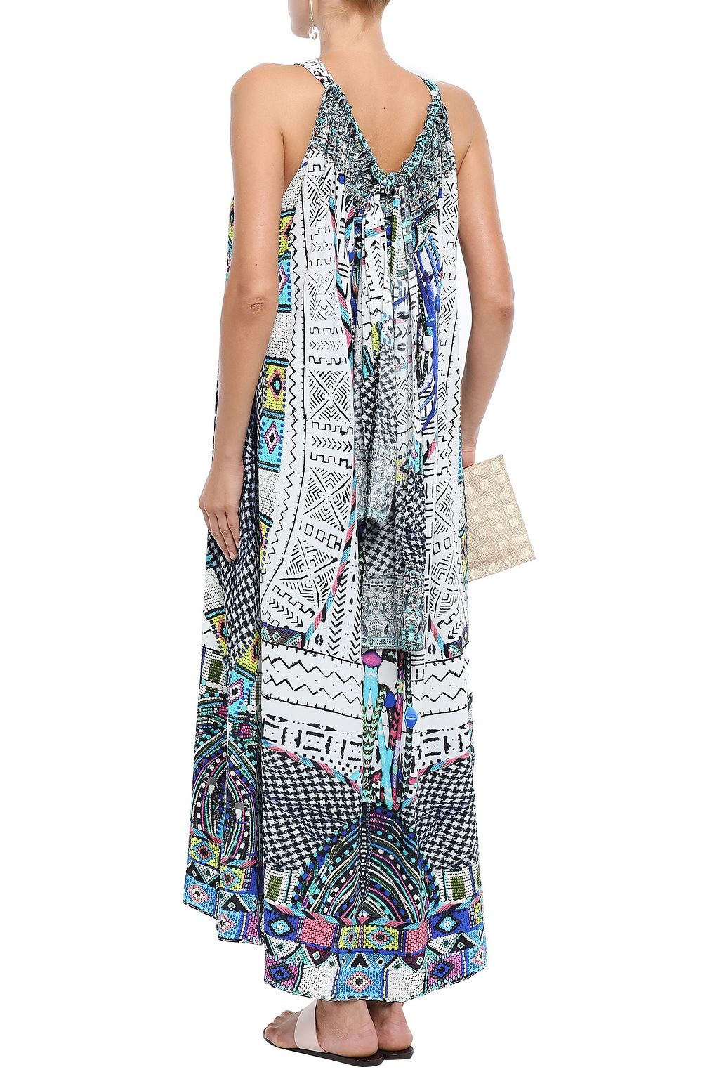 CAMILLA Embellished printed silk crepe de chine maxi dress
