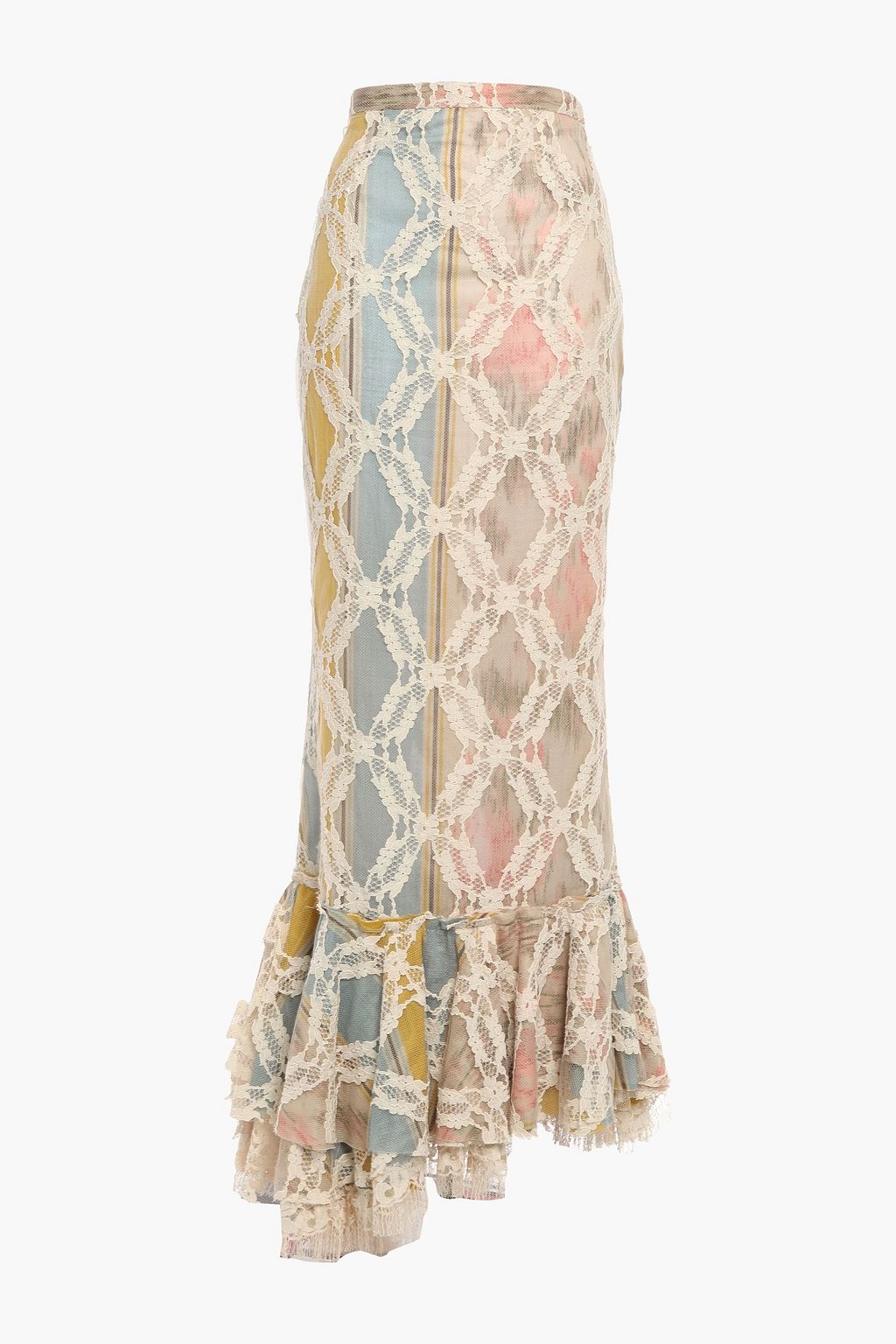 cream lace maxi skirt