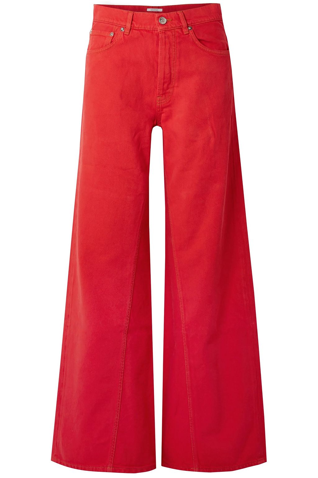 faded red jeans