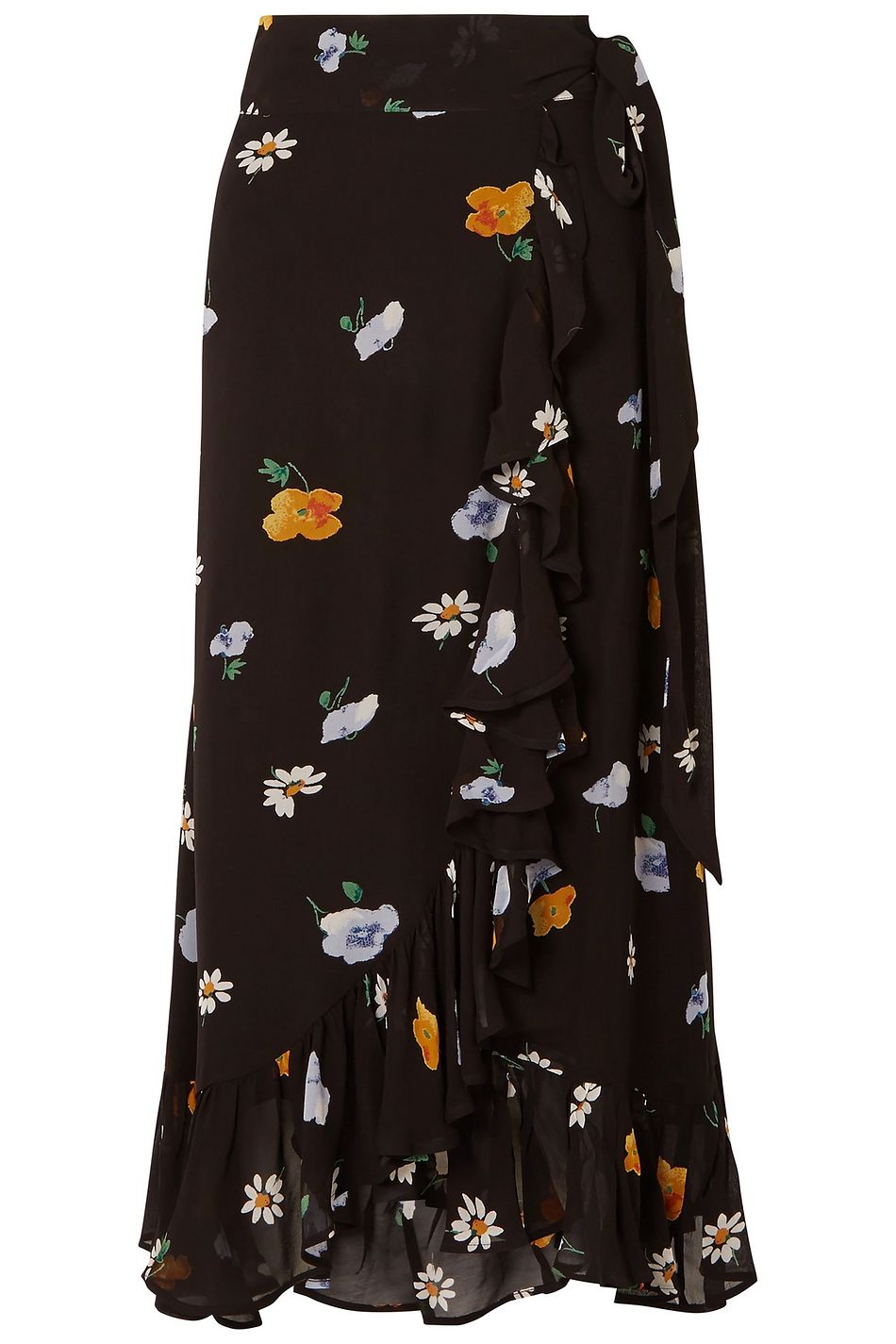 ganni floral skirt