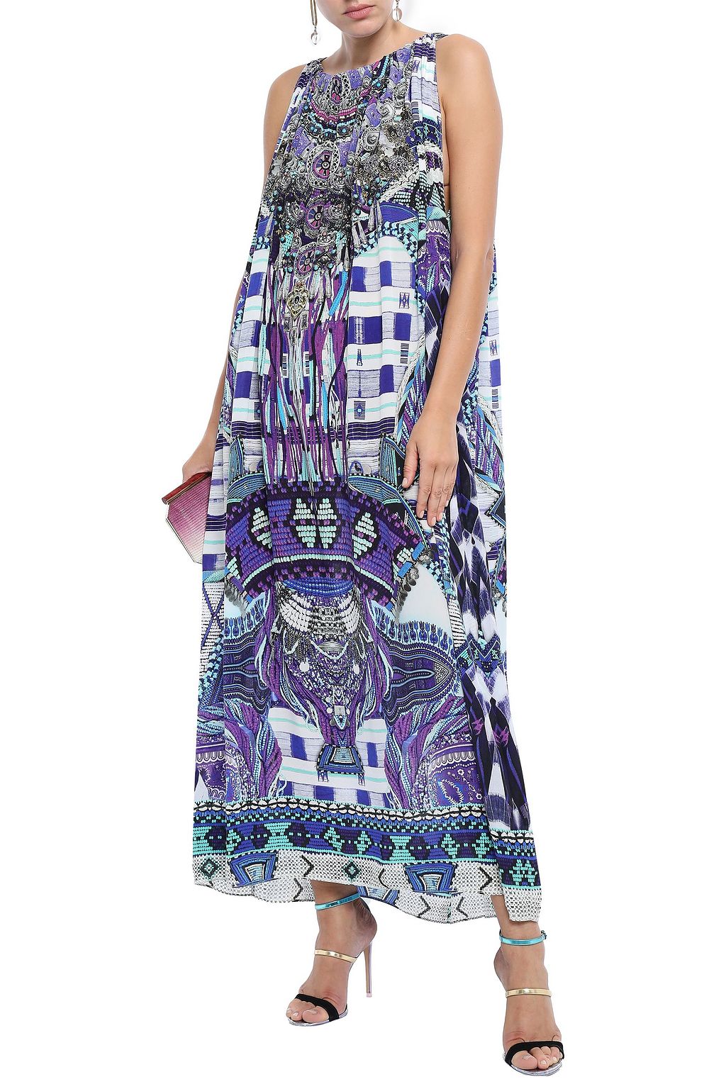 CAMILLA Ritual Rhapsody embellished printed silk crepe de chine maxi dress