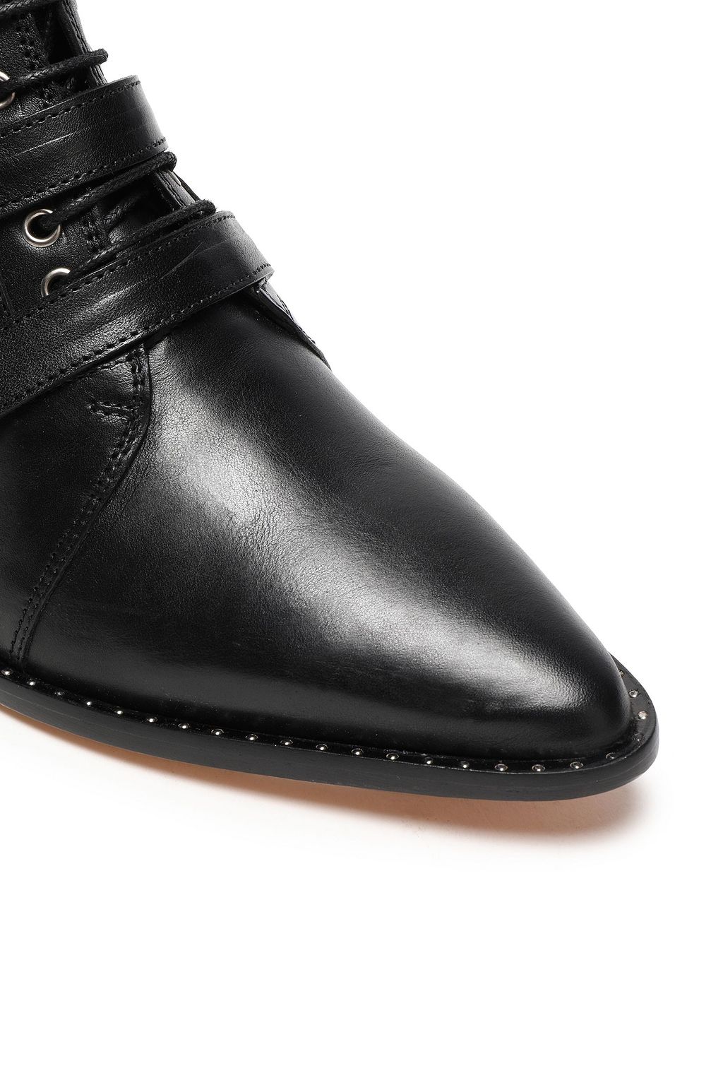 IRO Buckled lace-up leather ankle boots