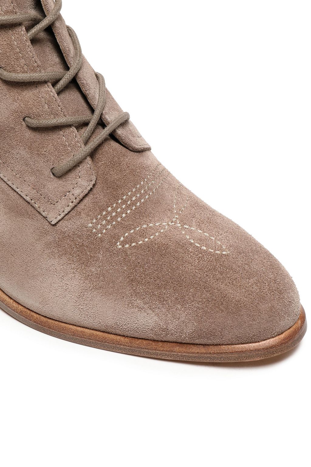 DIANE VON FURSTENBERG Lace-up embroidered suede ankle boots