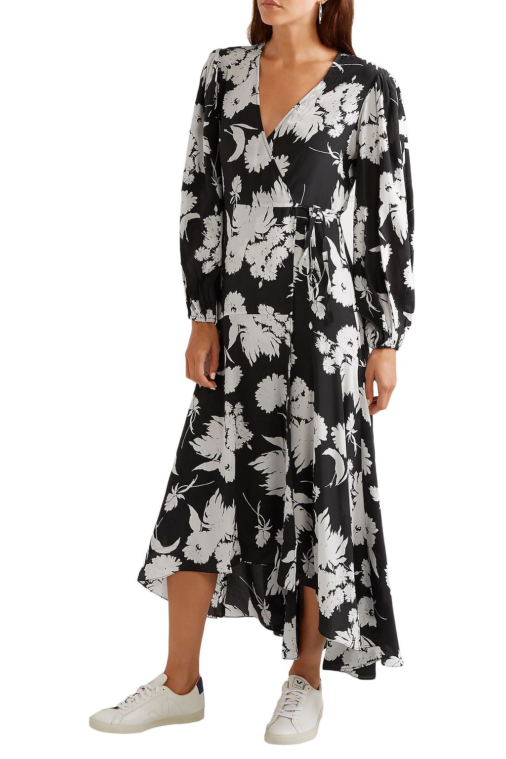 GANNI Kochhar floral-print silk crepe de chine maxi wrap dress