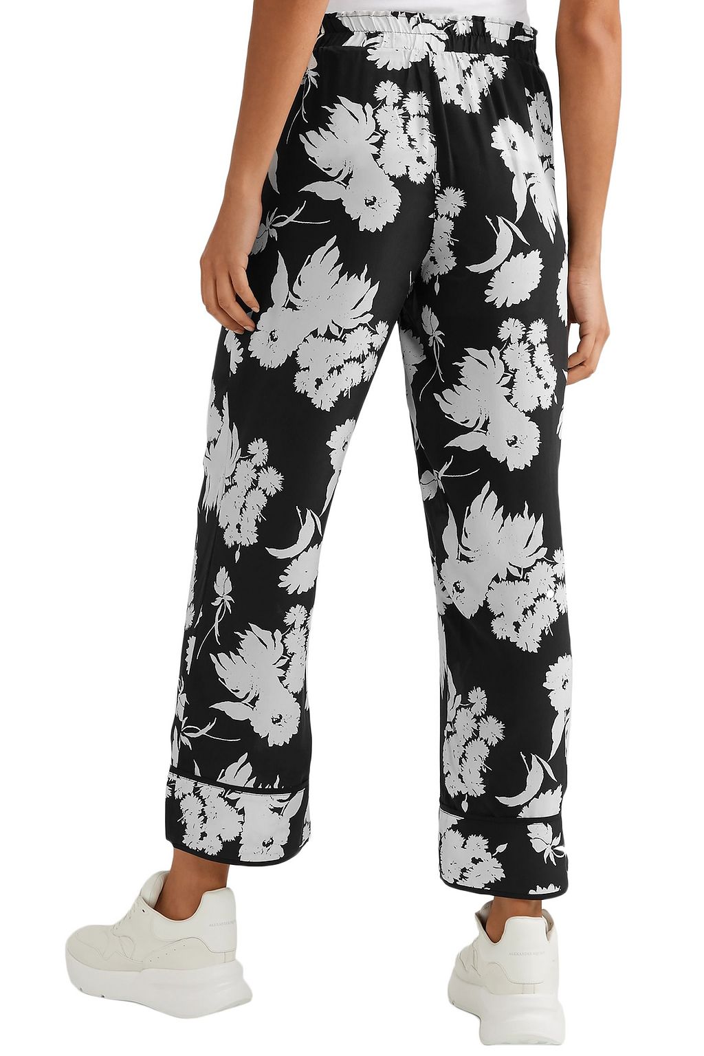 GANNI Floral-print silk crepe de chine wide-leg pants