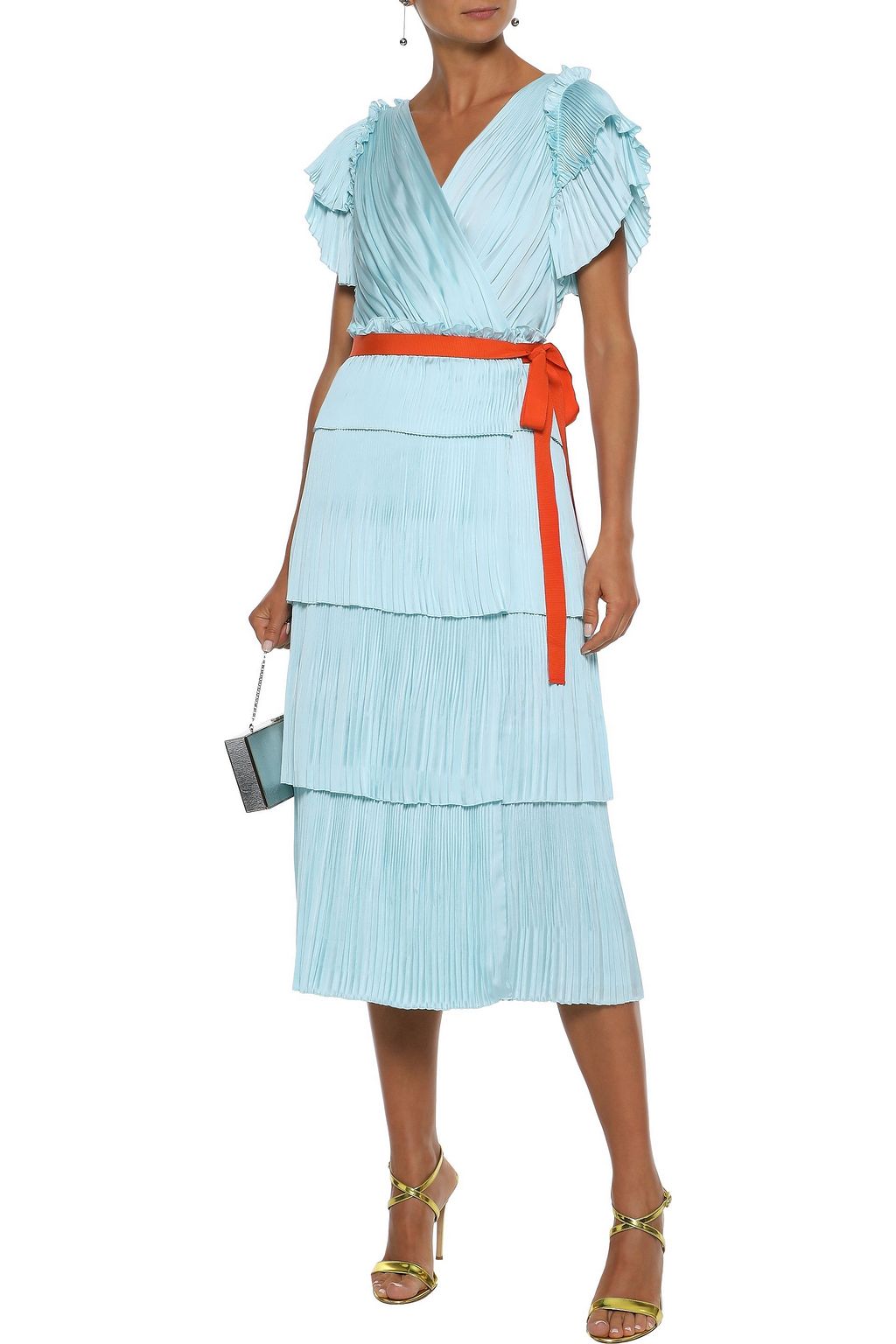 dvf sasha pleated dress