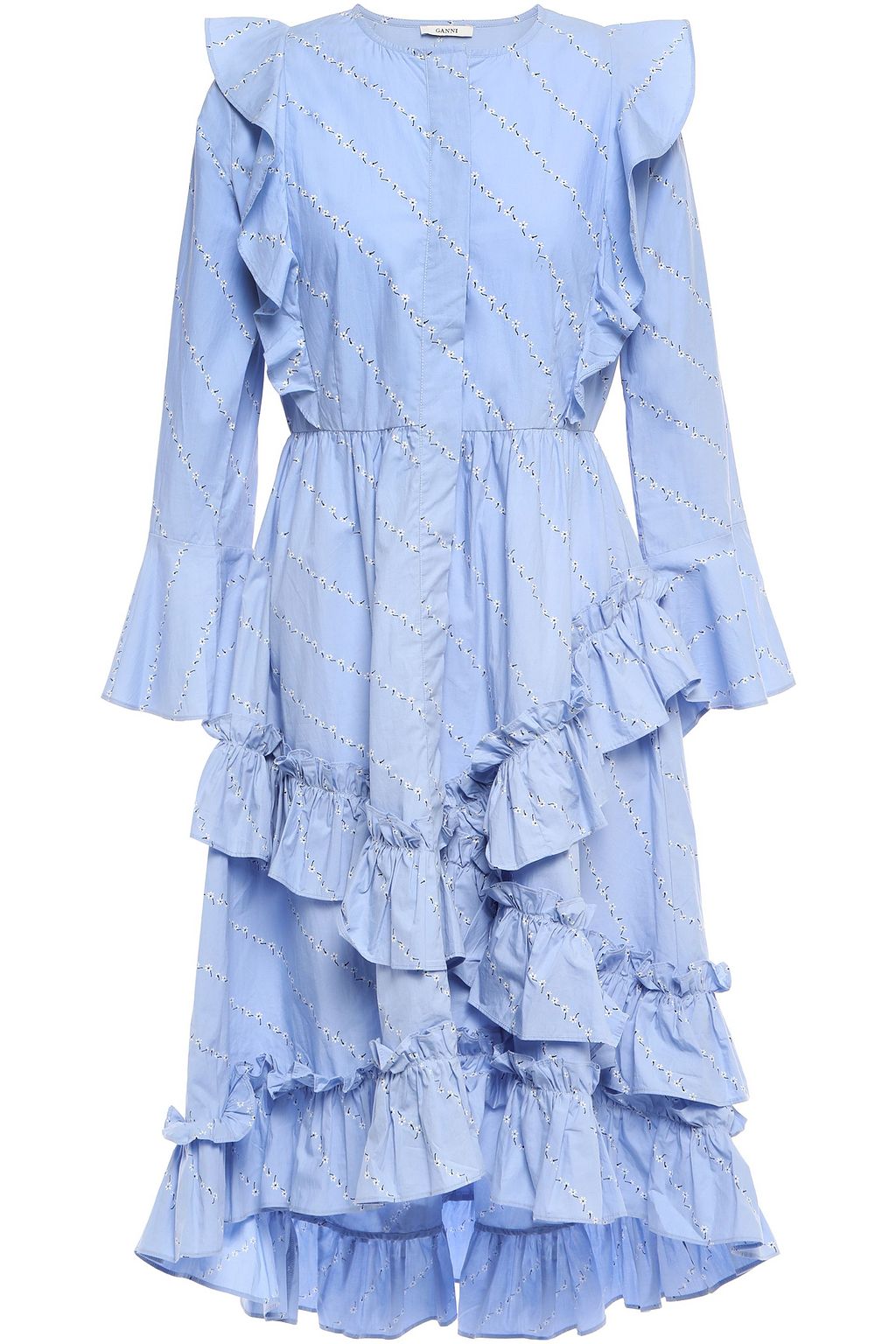 ganni light blue dress