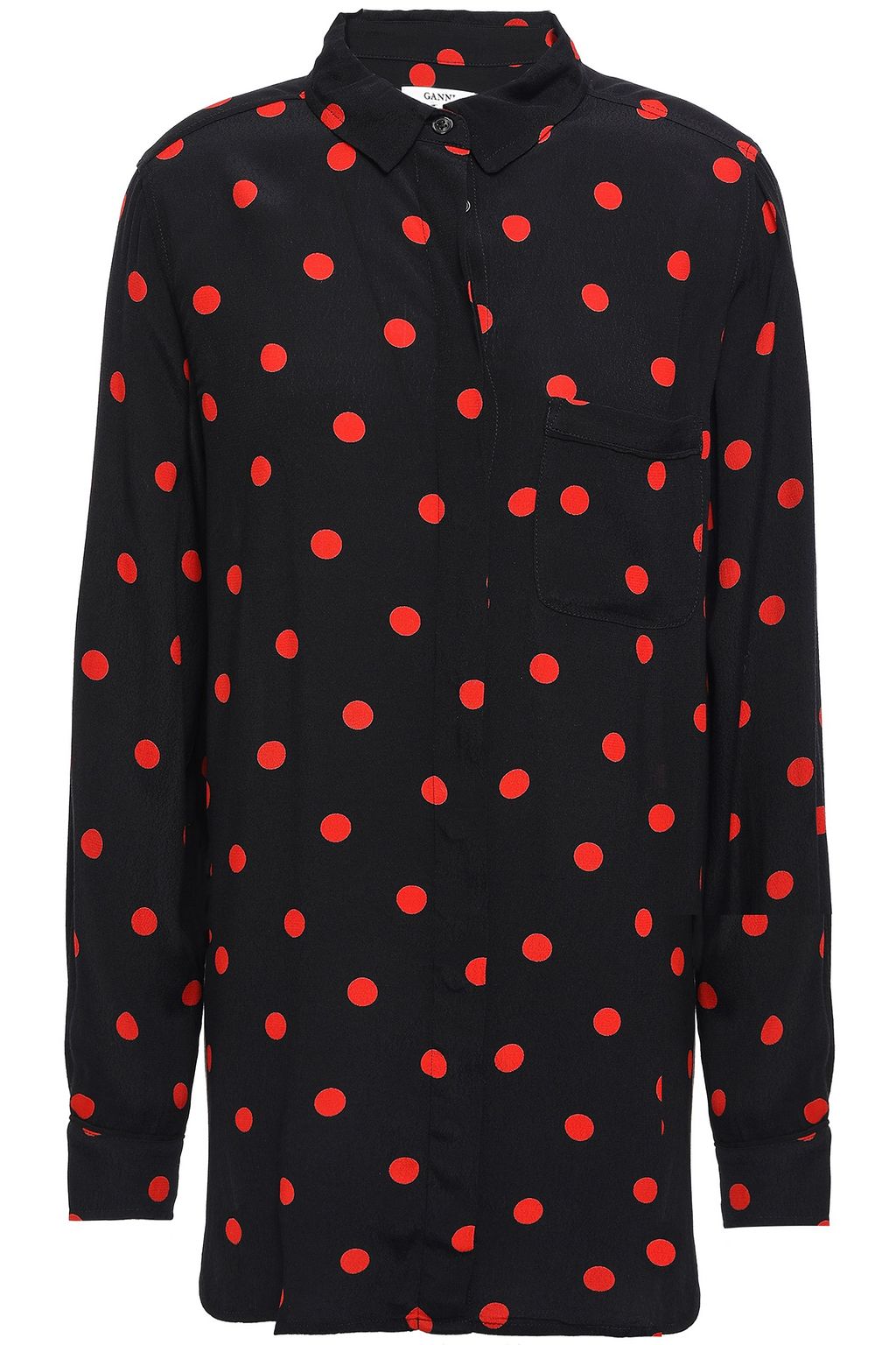 ganni barra crepe blouse