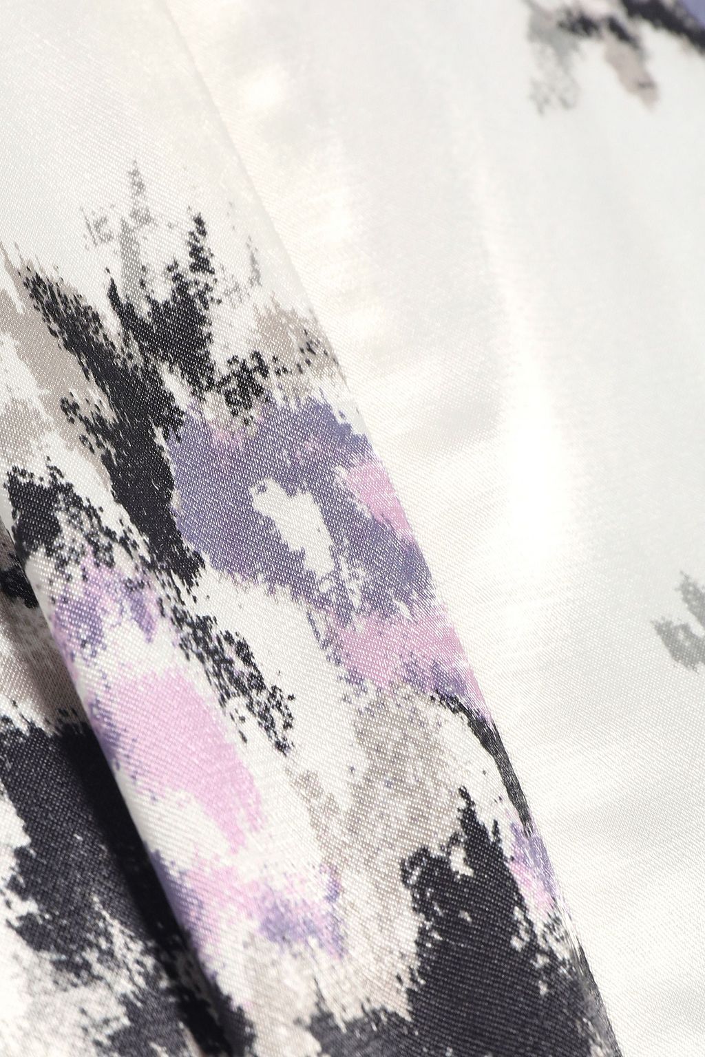 GANNI Cameron fluted printed satin maxi dress