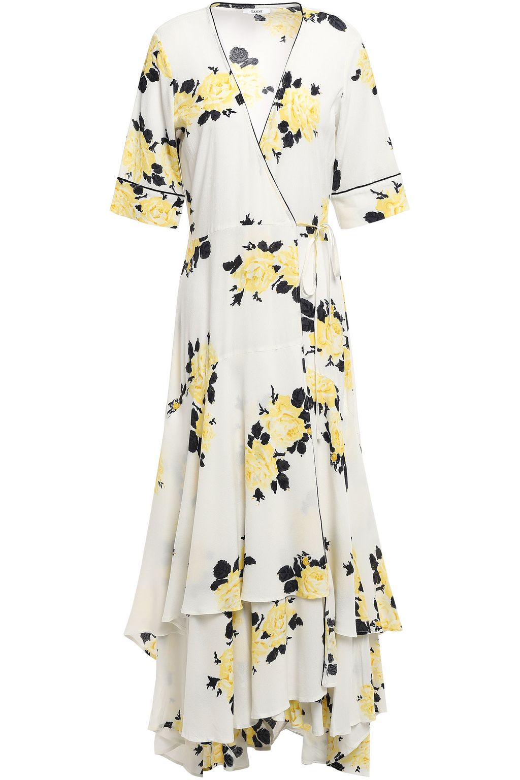 ganni floral crepe dress
