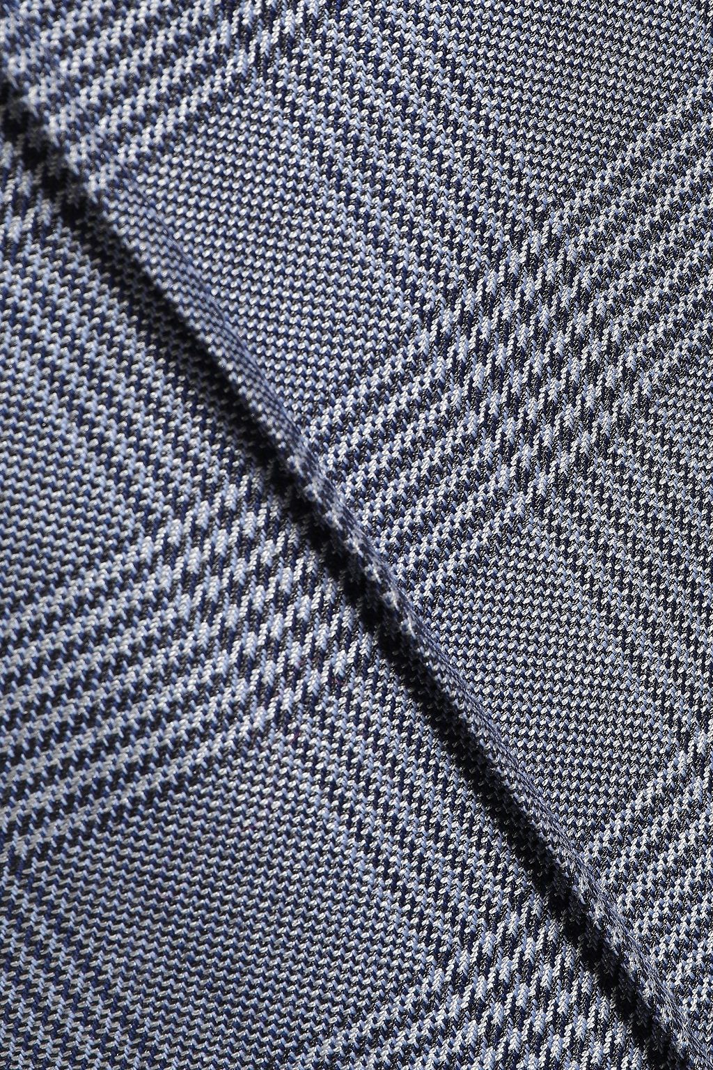 GANNI Merkel Prince of Wales checked silk and wool-blend straight-leg pants
