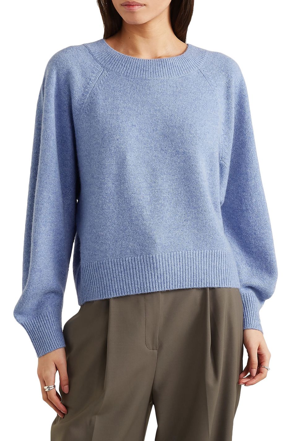 Vince Tie-Sleeve Wool Sweater M Blue