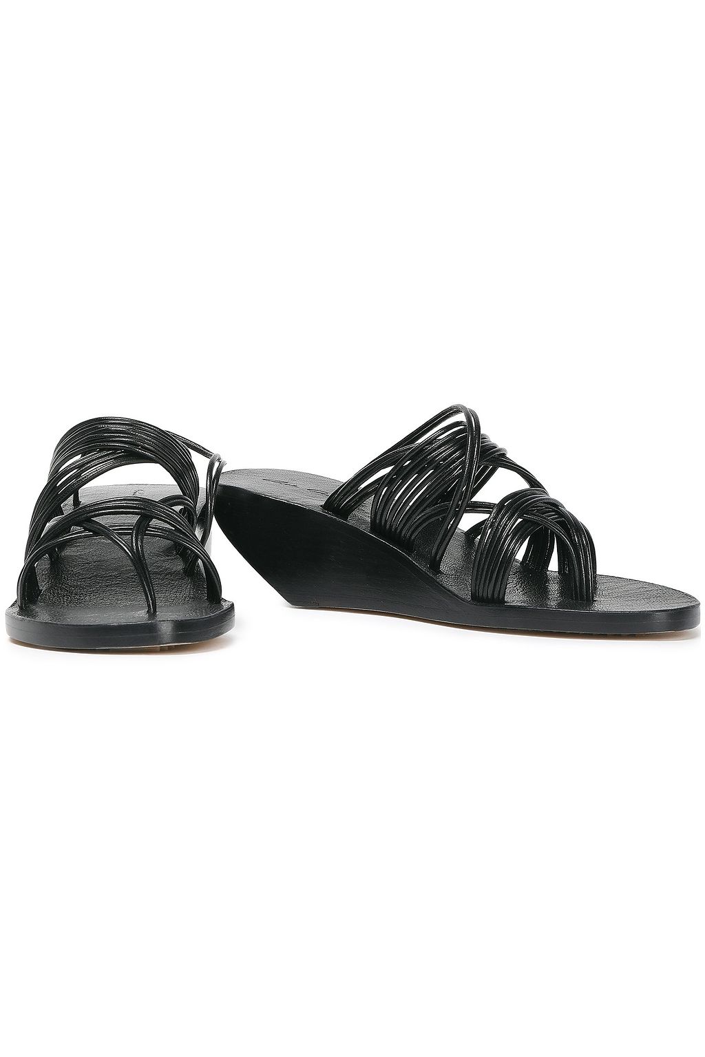 RICK OWENS Leather wedge sandals