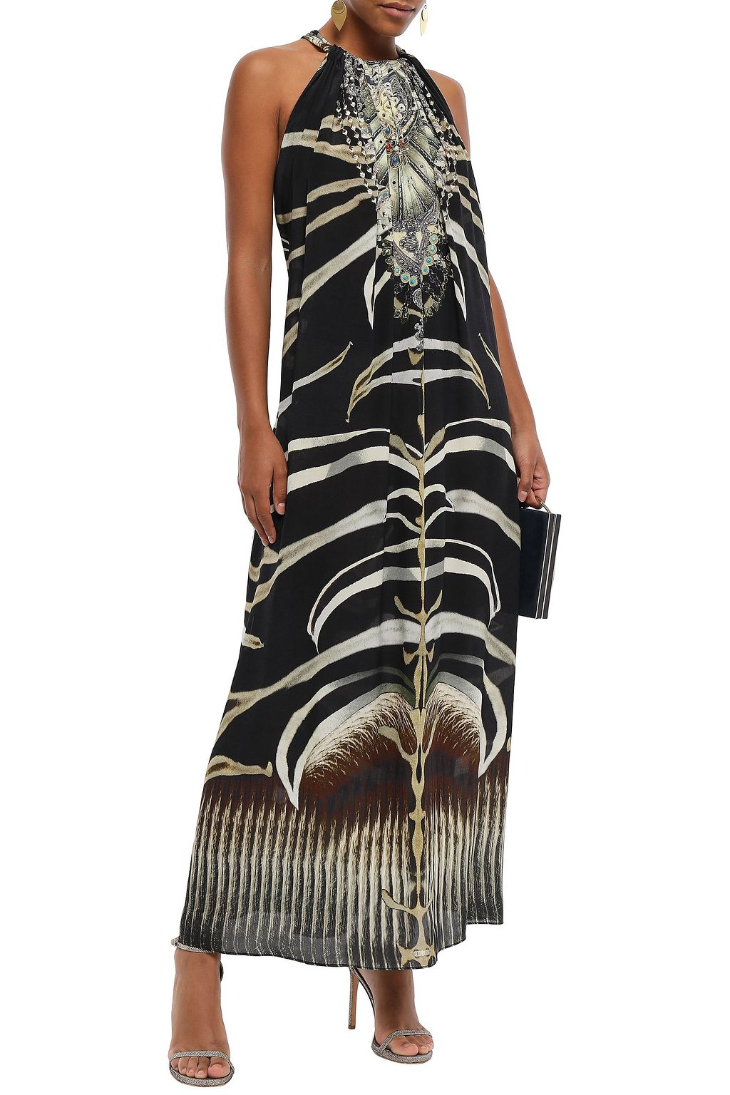 CAMILLA Ritual Rhapsody embellished printed silk crepe de chine maxi dress
