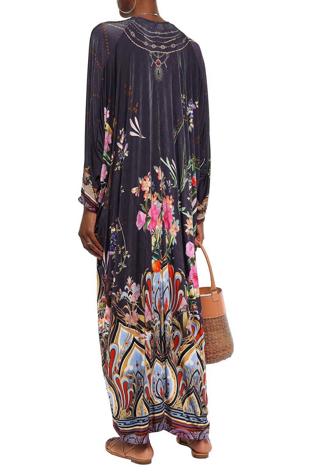 CAMILLA Crystal-embellished printed stretch-jersey maxi dress