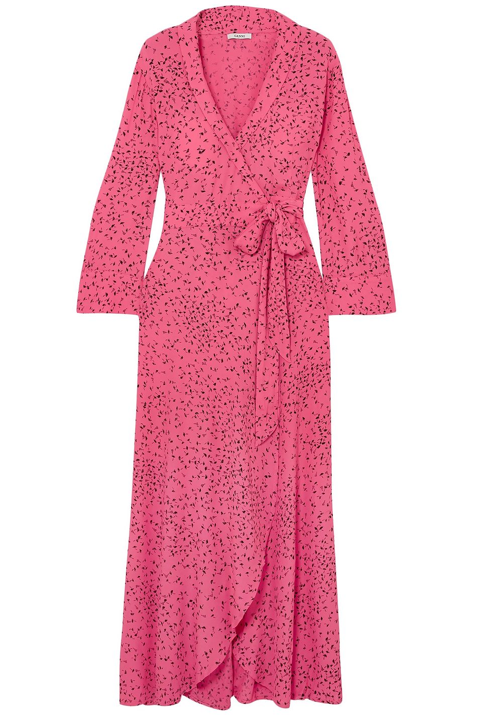 ganni barra crepe maxi dress