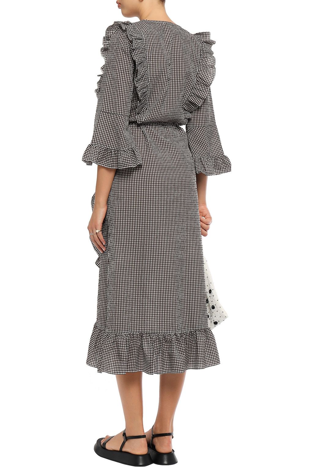 ganni charron wrap dress