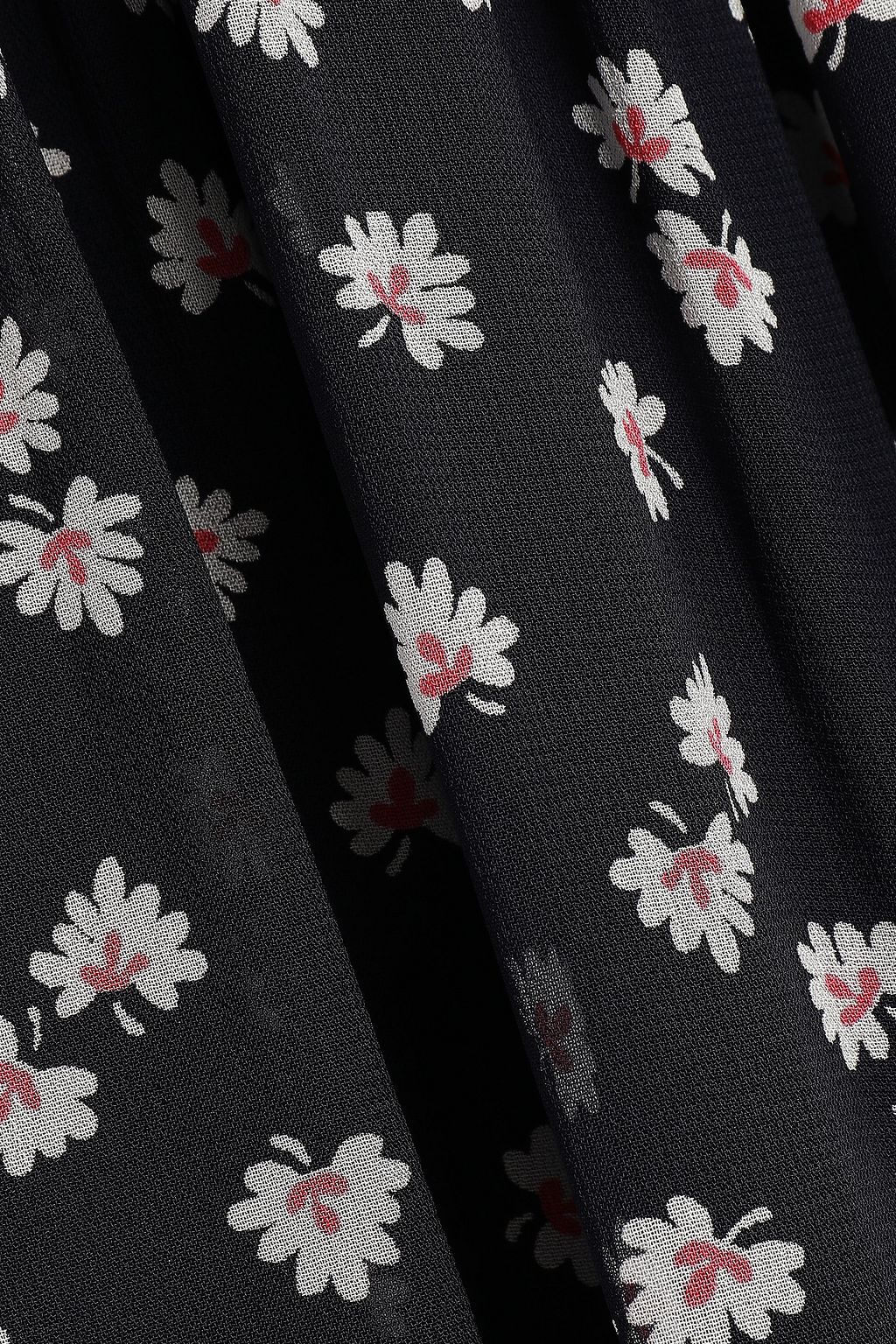 GANNI Rometty shirred floral-print georgette dress