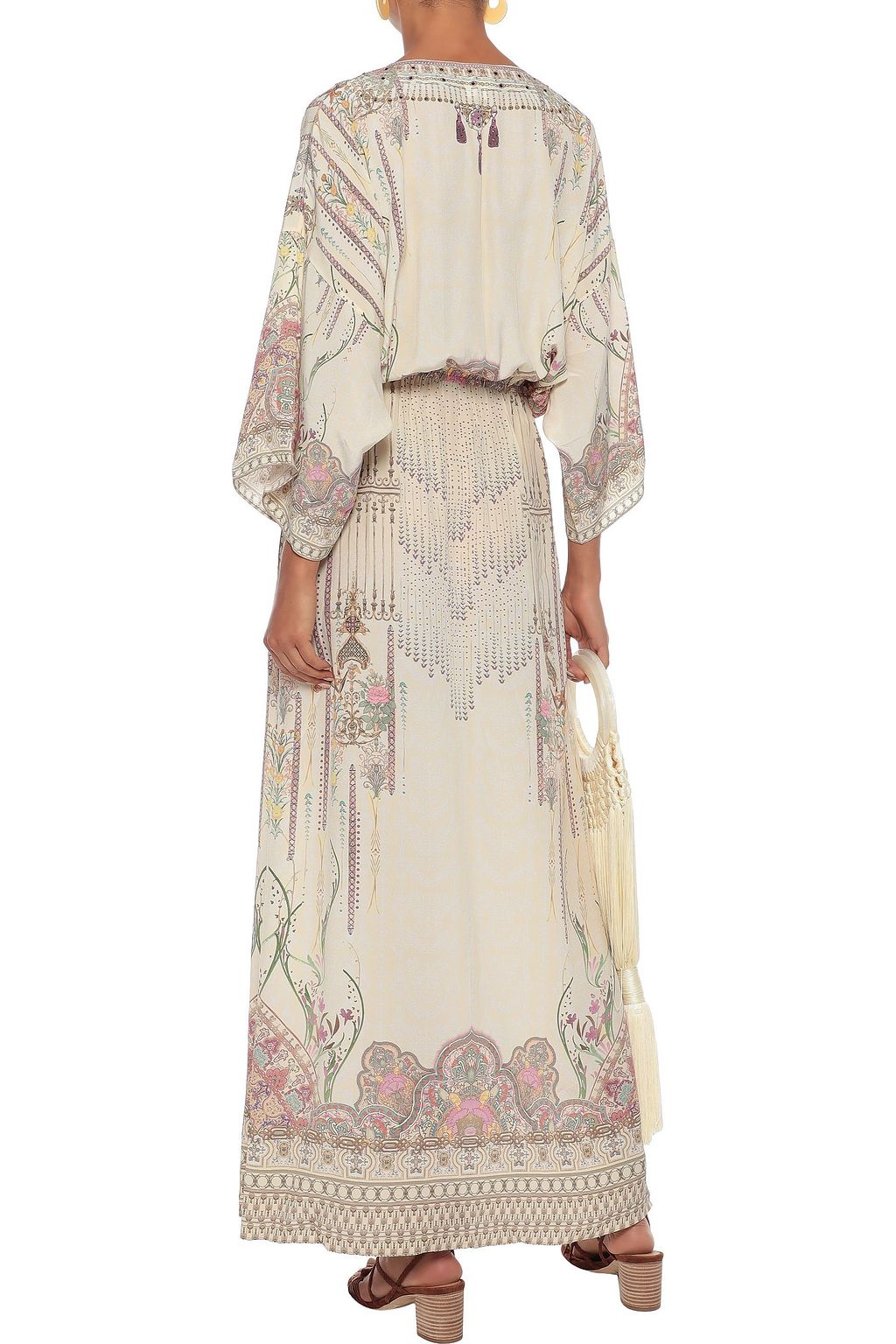 CAMILLA Crystal-embellished printed silk crepe de chine maxi dress