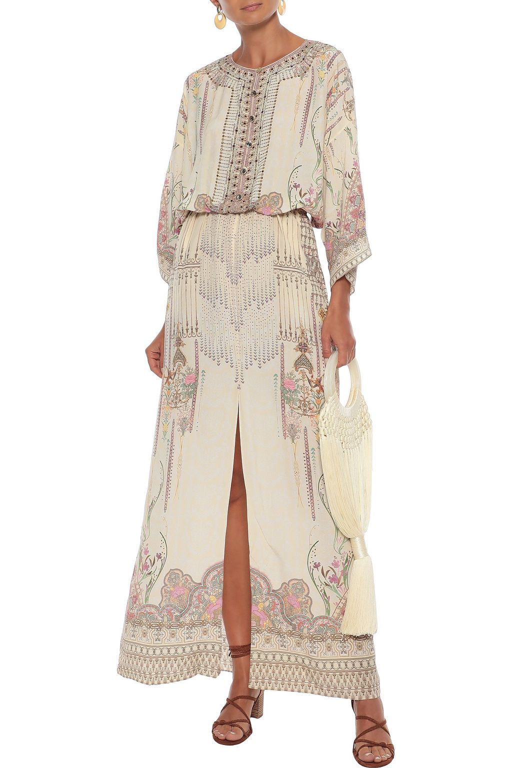 CAMILLA Crystal-embellished printed silk crepe de chine maxi dress ...