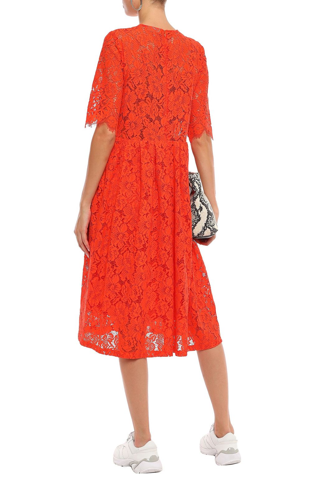 GANNI Jerome pleated corded lace midi dress