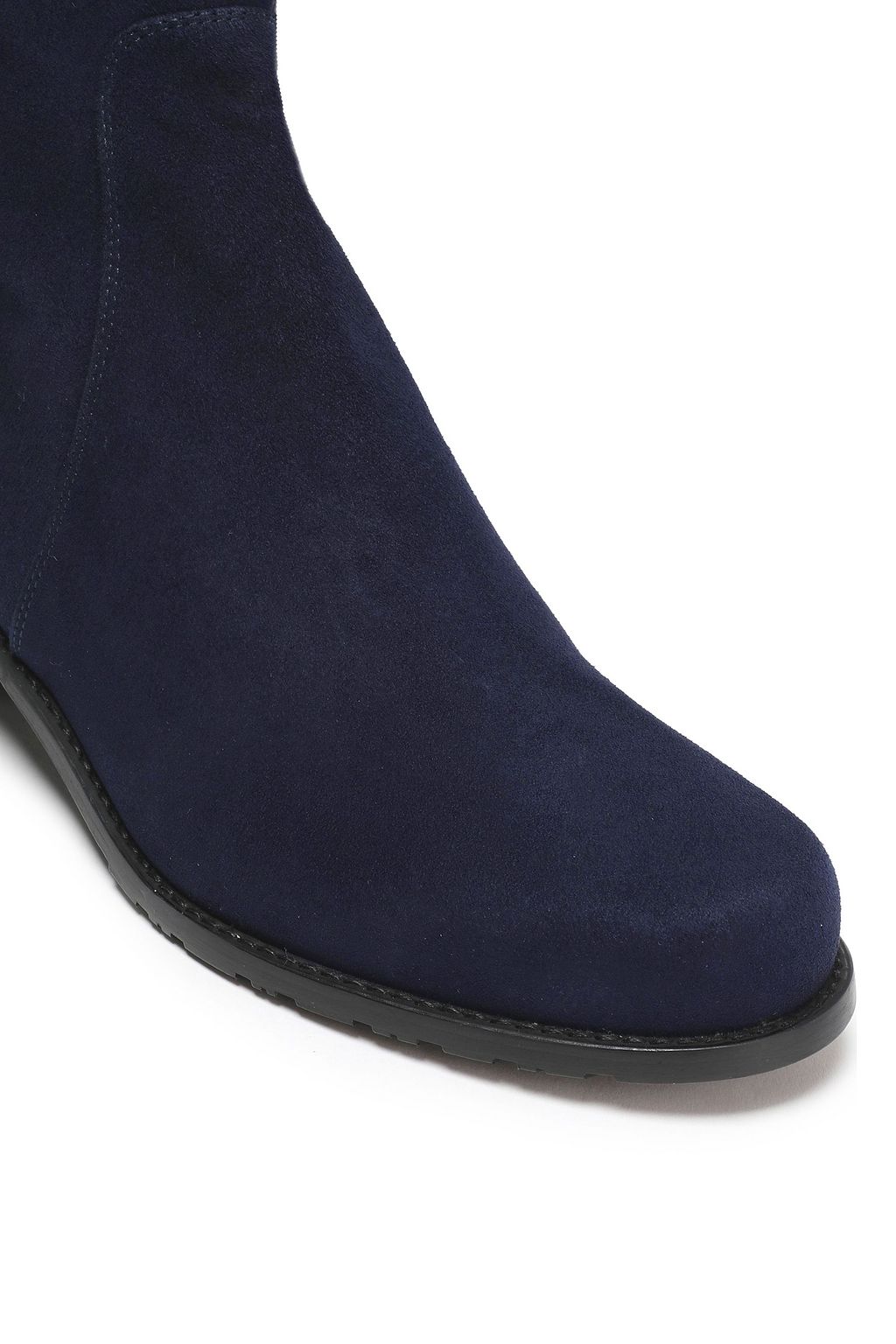 STUART WEITZMAN Jersey-paneled suede knee boots