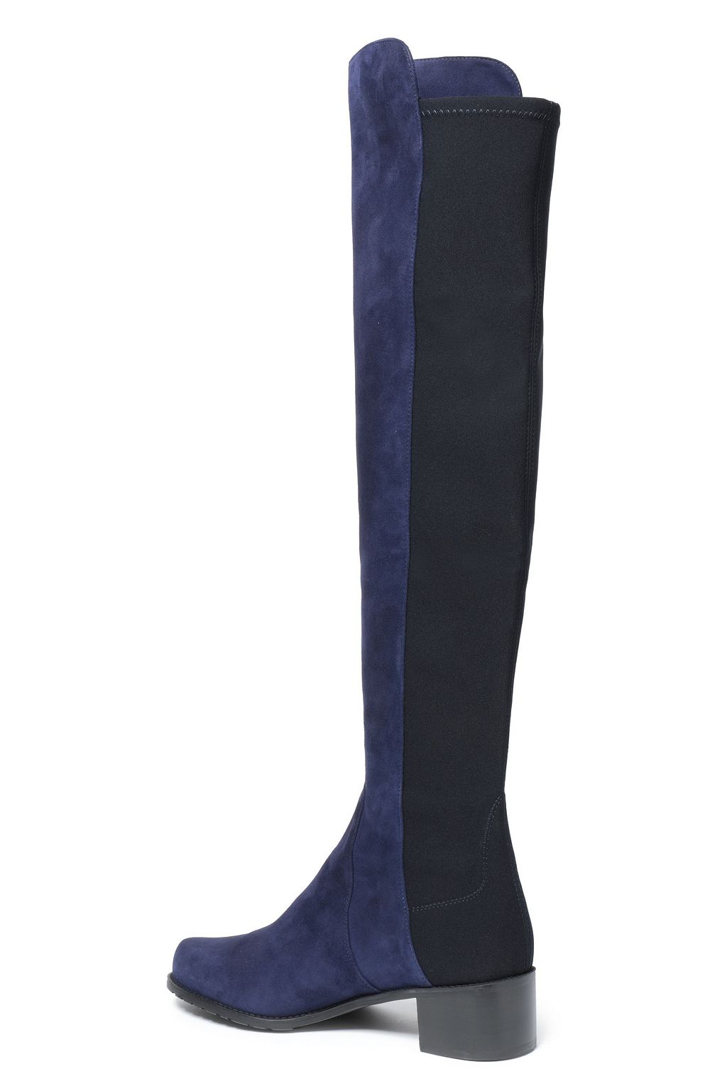 STUART WEITZMAN Jersey-paneled suede knee boots