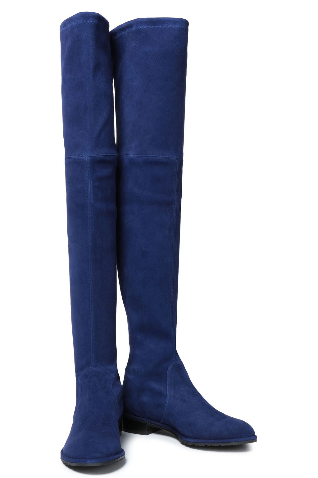 blue suede over the knee boots